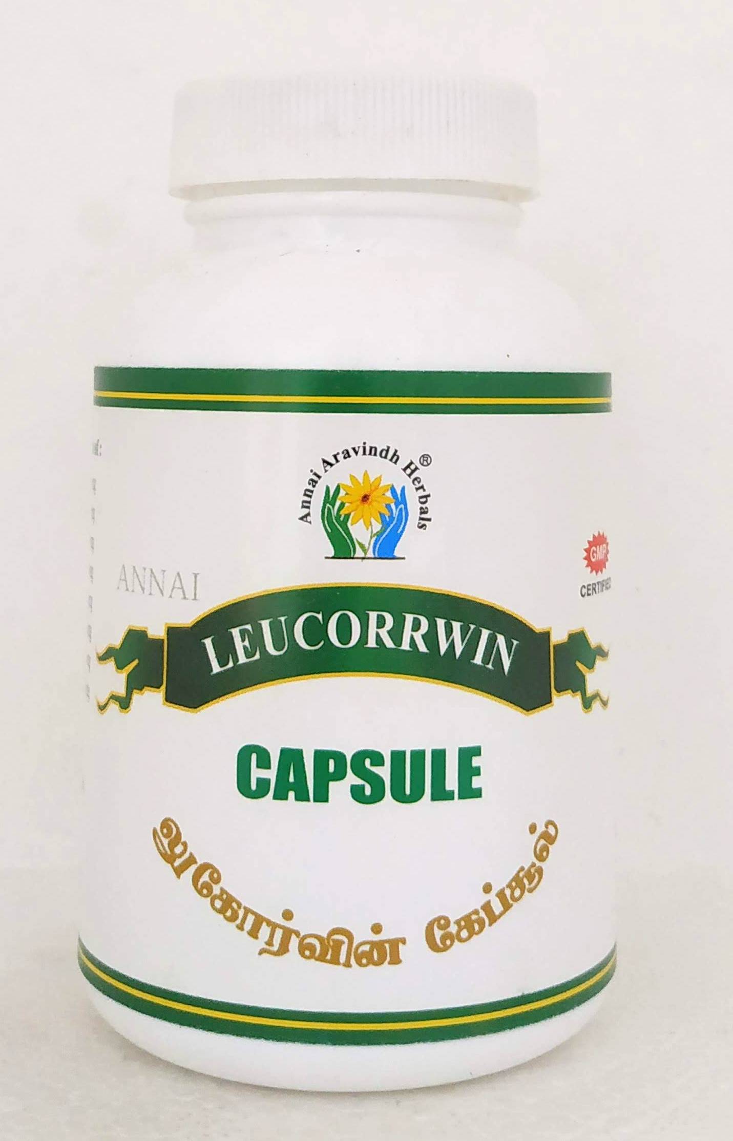 shop leucorrwin capsules - 90capsules at price 225.00 from annai aravindh online - ayush care