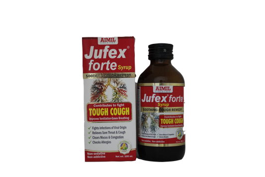 Shop Aimil Jufex Forte Syrup 100ml at price 150.00 from Aimil Online - Ayush Care