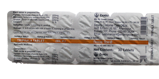 Shop Triphala tablets - 30Tablets at price 35.00 from Zandu Online - Ayush Care