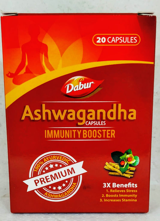 Shop Dabur Ashwagandha Capsules - 20Capsules (Immuntiy Booster) at price 130.00 from Dabur Online - Ayush Care