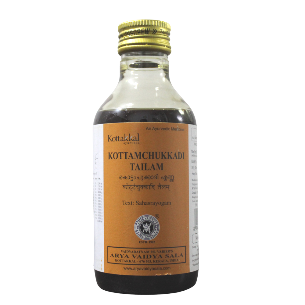 shop kottakkal kottamchukkadi thailam 200ml at price 135.00 from kottakkal online - ayush care